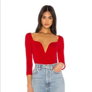 Margeret Sweetheart Bodysuit in Red